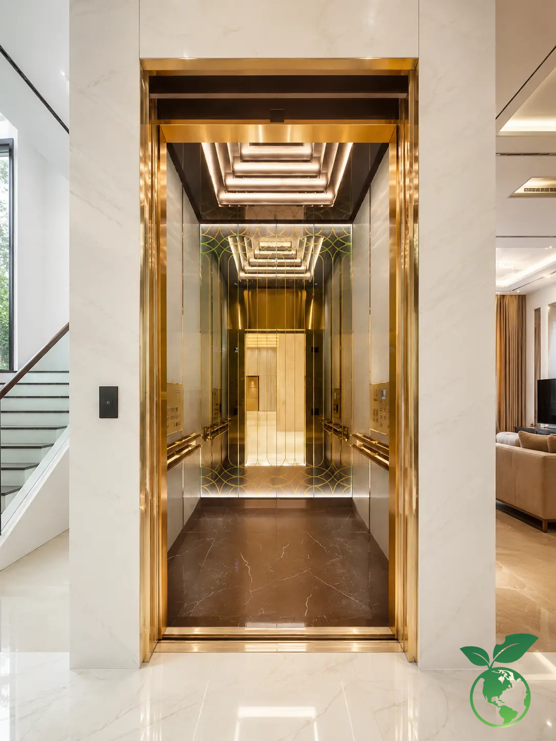 PATTERNED COLORED STAINLESS STEEL ELEVATOR CABIN 3
