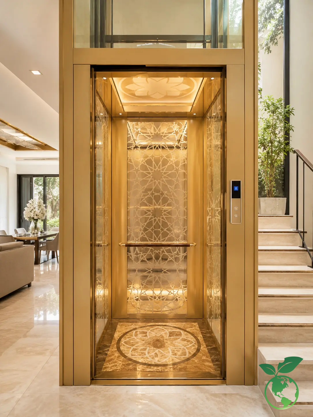 PATTERNED COLORED STAINLESS STEEL ELEVATOR CABIN 5