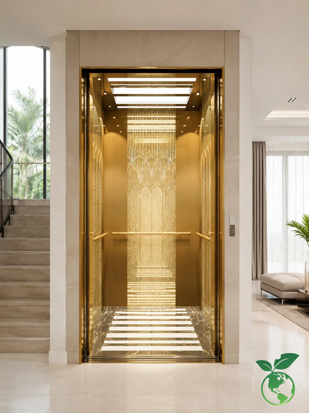 PATTERNED COLORED STAINLESS STEEL ELEVATOR CABIN 8