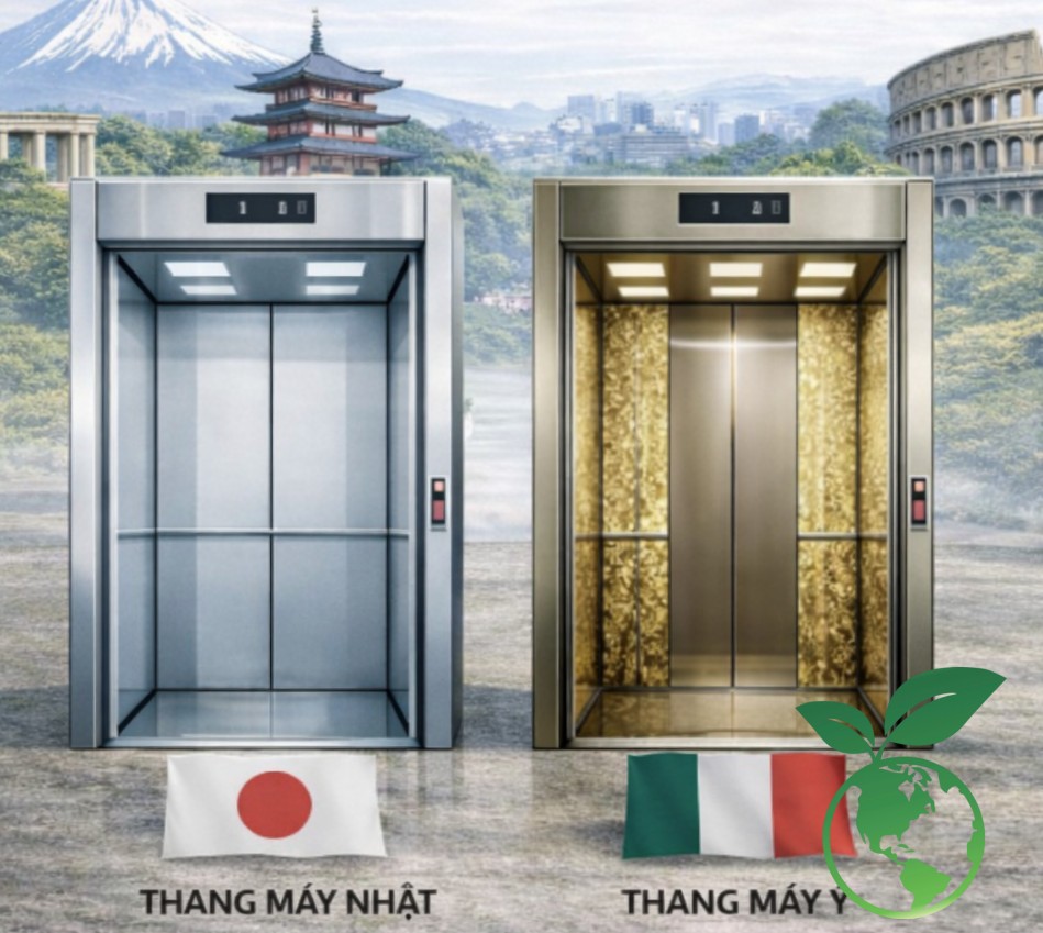 Thang máy Italia vs Japan