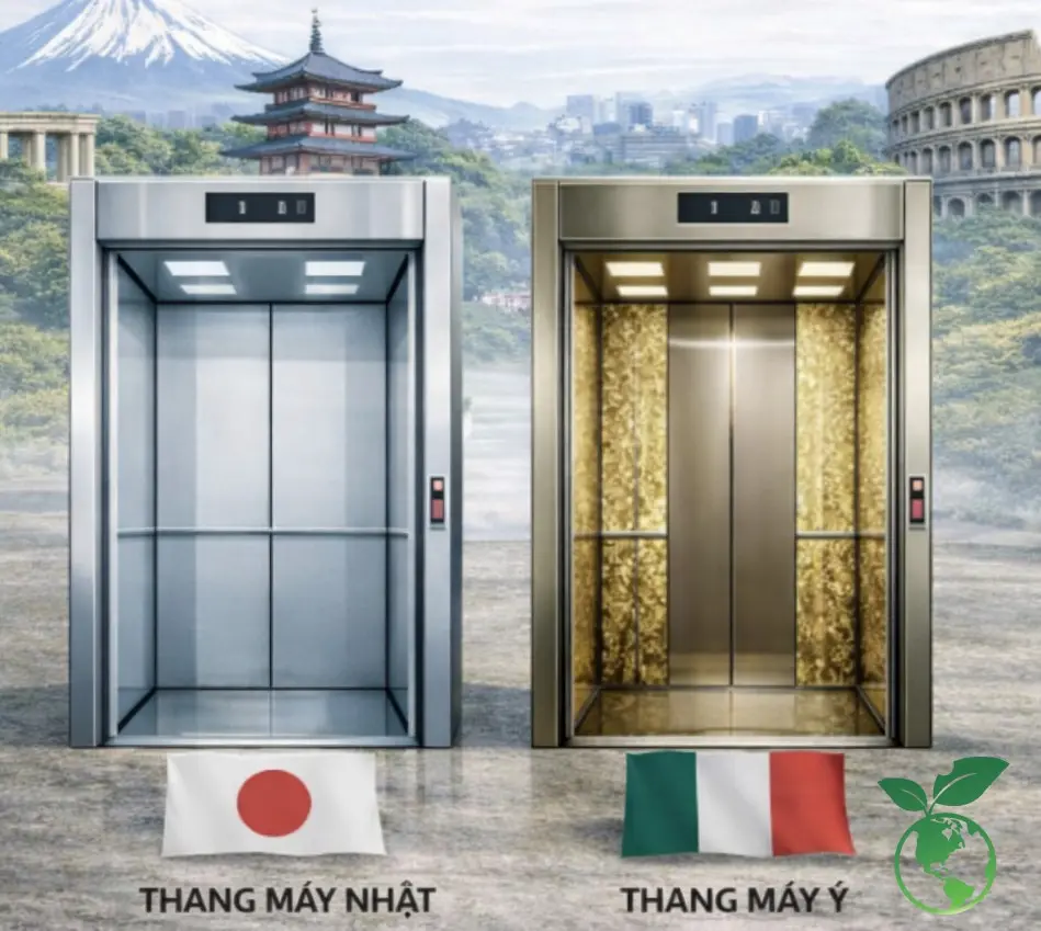 Thang máy Italia vs Japan