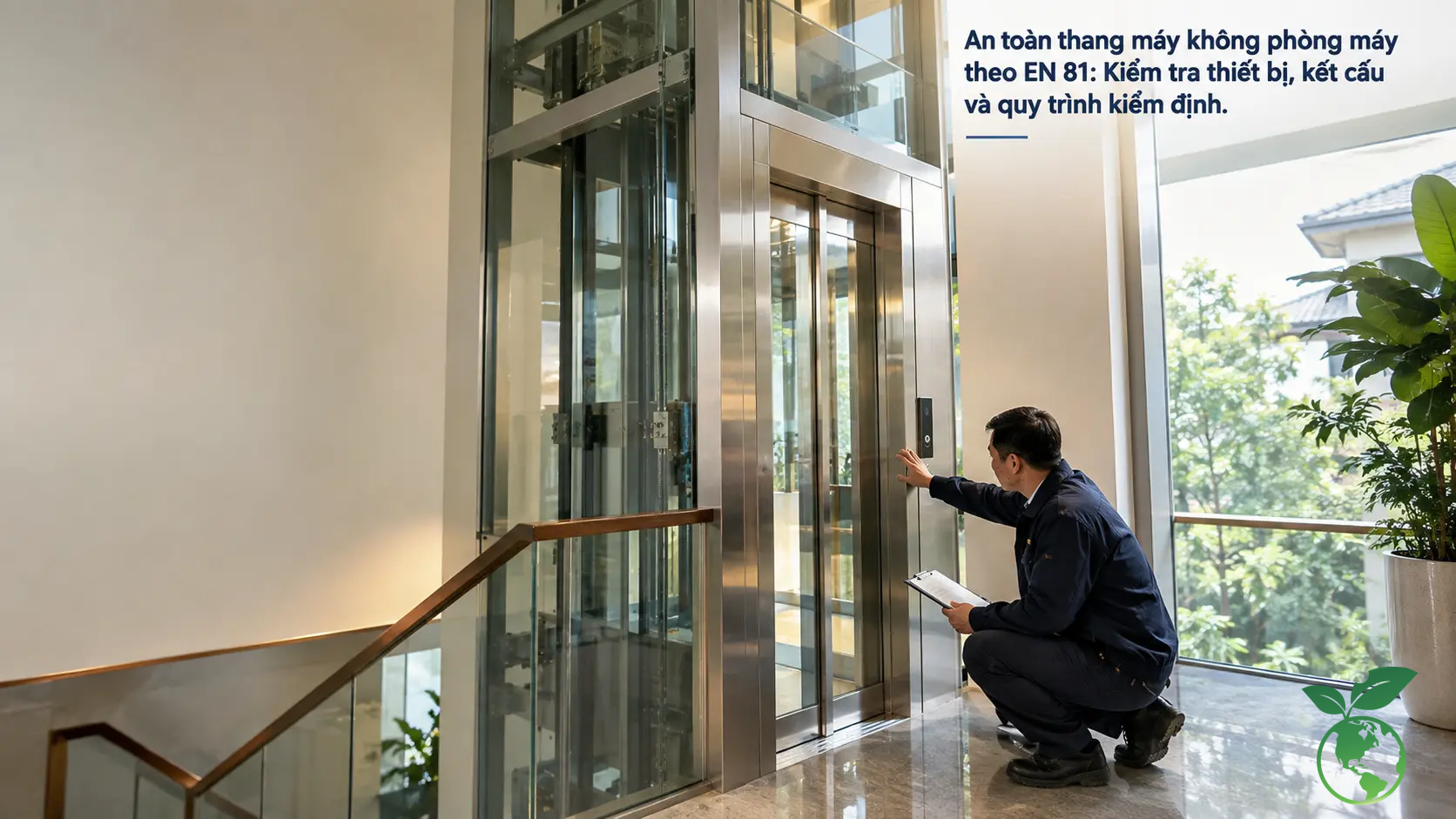 Thang Máy Không Phòng Máy Tiết Kiệm Không Gian An toàn thang máy không phòng máy theo EN 81: Kiểm tra thiết bị, kết cấu và quy trình kiểm định - Thang Máy Việt Ý
