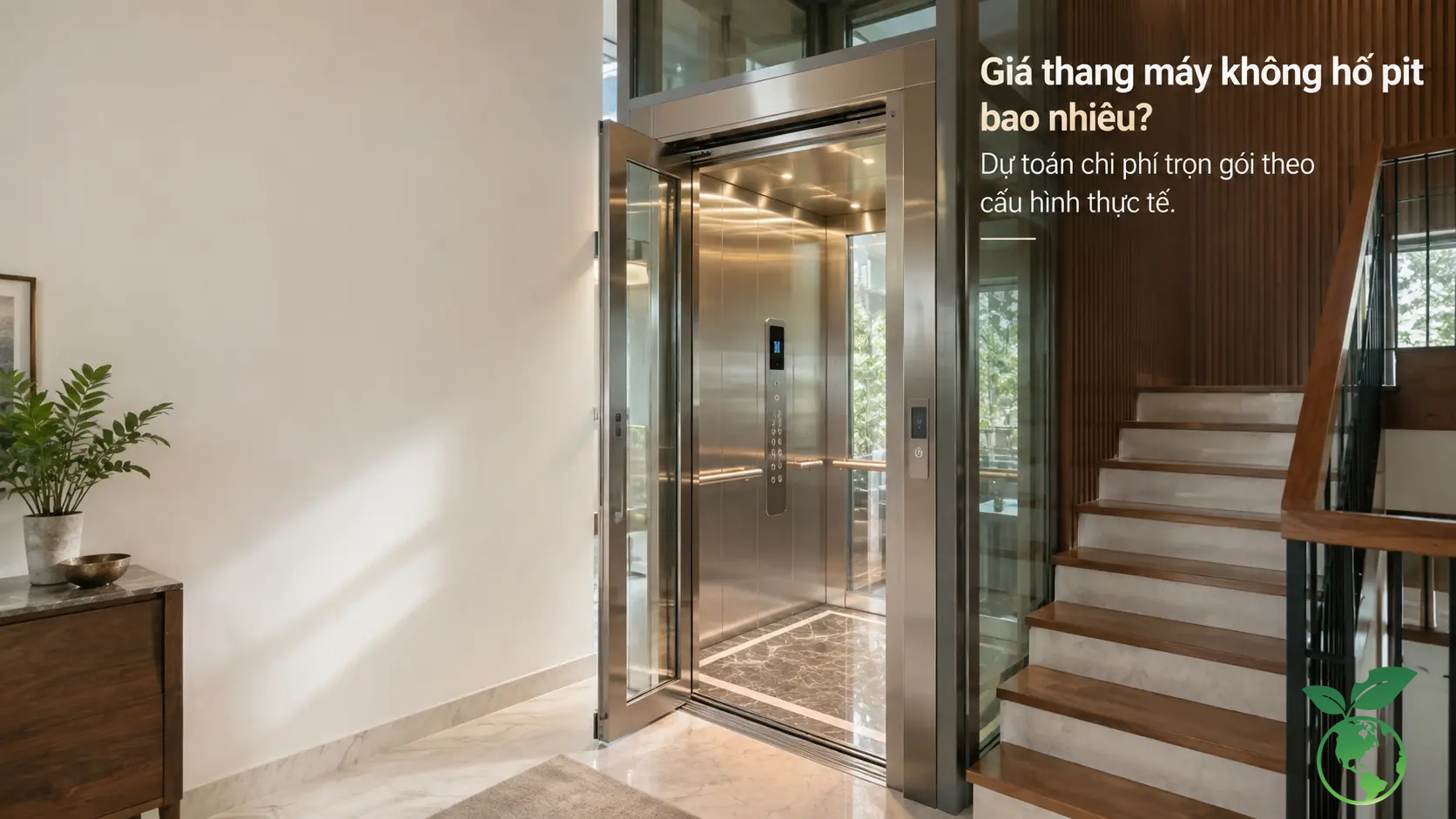 Thang máy gia đình không cần hố pit cho nhà cải tạo Giá thang máy không hố pit bao nhiêu? Dự toán chi phí trọn gói theo cấu hình thực tế - Thang Máy Việt Ý