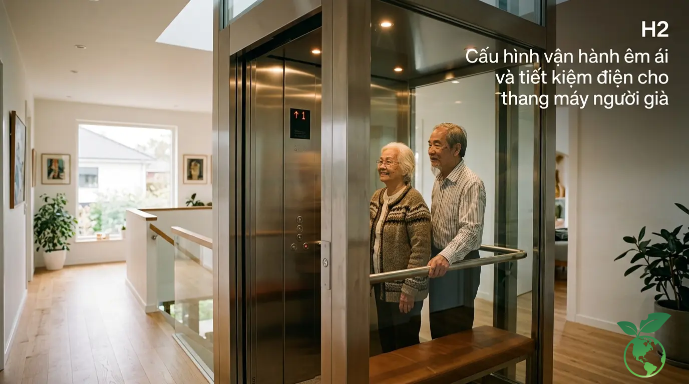 Thiết Kế Thang Máy Cho Người Già An Toàn, Dễ Sử Dụng (2026) 3 Cấu hình vận hành êm ái và tiết kiệm điện cho thang máy người già