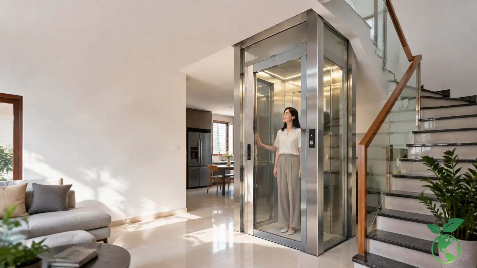 giá thang máy mini gia đình - Kích thước thang máy gia đình nhỏ nhất hố pit siêu nông