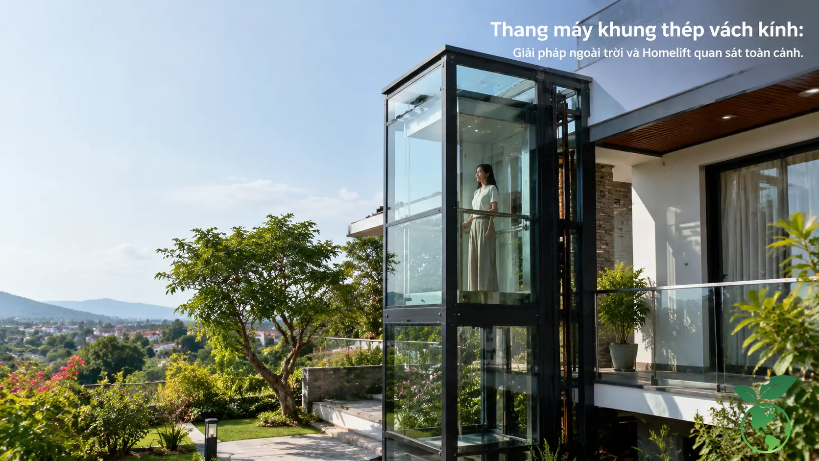 Báo Giá Khung Thép Thang Máy Gia Đình & Bản Vẽ Mới (2026) 3 Thang máy khung thép vách kính: Giải pháp ngoài trời và Homelift quan sát toàn cảnh